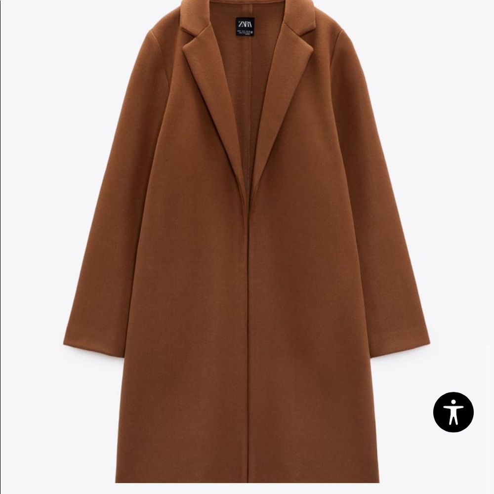 Zara Brown Long Breasted Coat